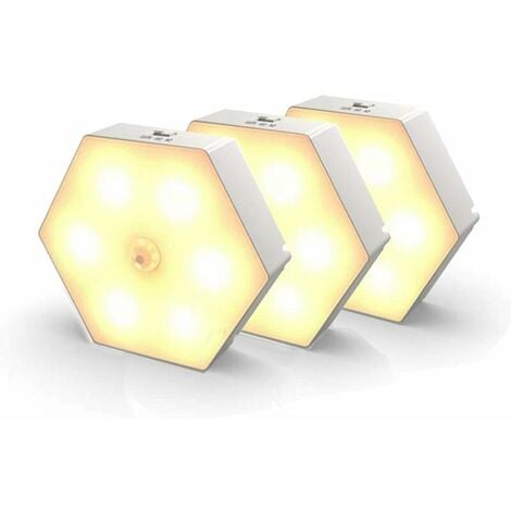Night Light with Motion Sensor, Motion Light with Battery, Automatic On / Off Night Light, LED Motion Sensor for Hallway, Bedroom (Warm White)
