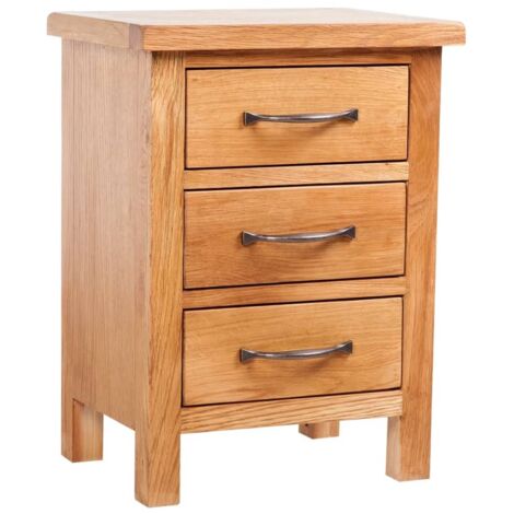 Nightstand with 3 Drawers 40x30x54 cm Solid Oak Wood vidaXL