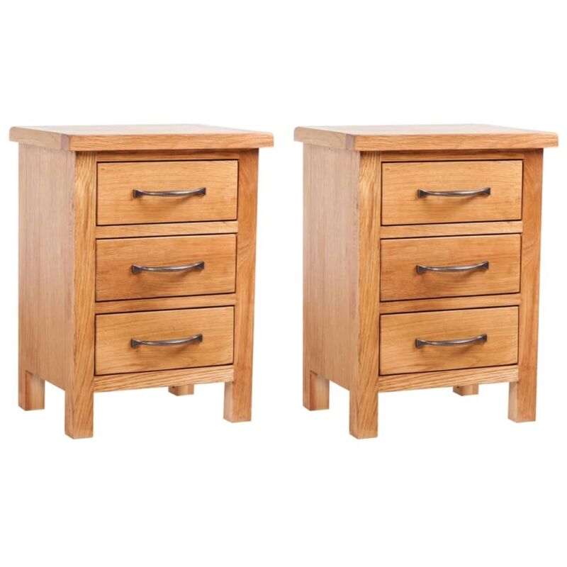 Nightstands 2 Pcs 40x30x54 Cm Solid Oak Wood Vidaxl