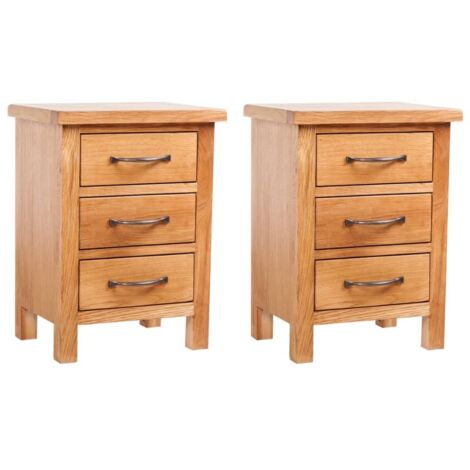 Nightstands 2 pcs 40x30x54 cm Solid Oak Wood vidaXL