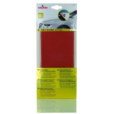 NIGRIN 20701 SCHLEIFPAPIER SORTIMENT 2, ZWISCHENSCHLIFF