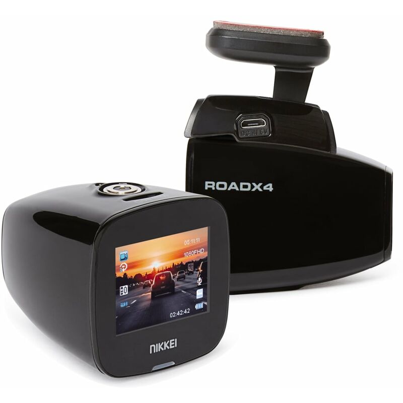 

Cámara de salpicadero Full-HD ROADX4 negra - Nikkei