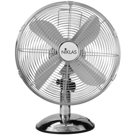 Niklas Newage Chrome - Ventilateur de table en métal chromé