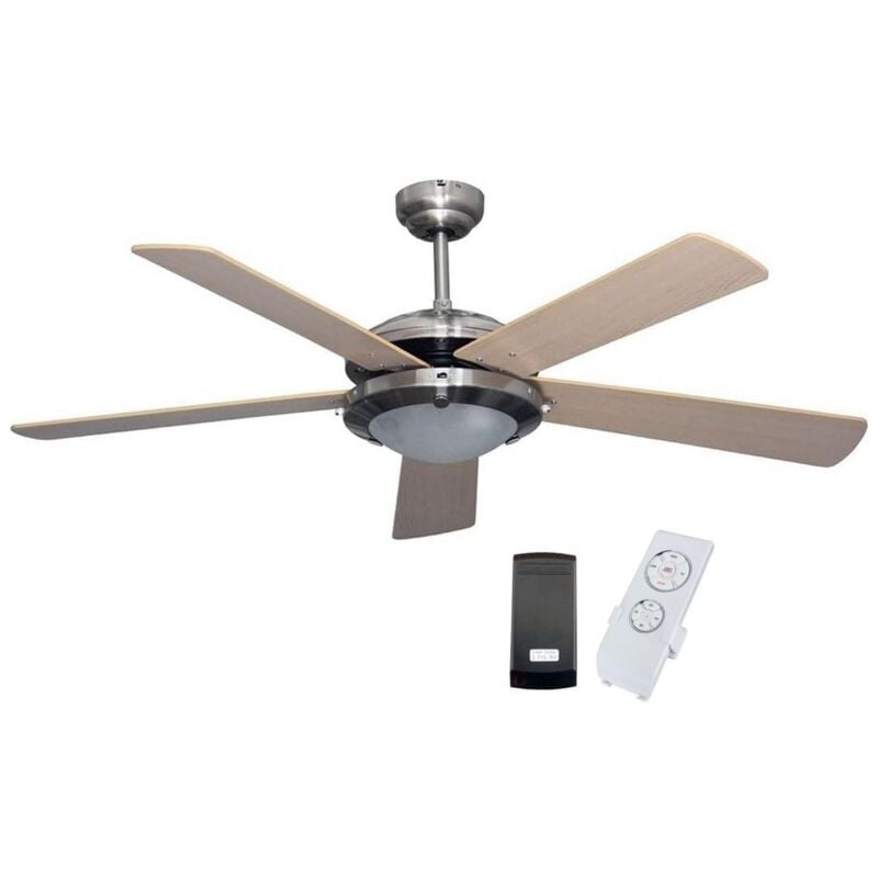 Niklas - Ventilateur Plafonnier Eclairage 5 pales 60 w 3 vitesses ø 130 cm Télécommande