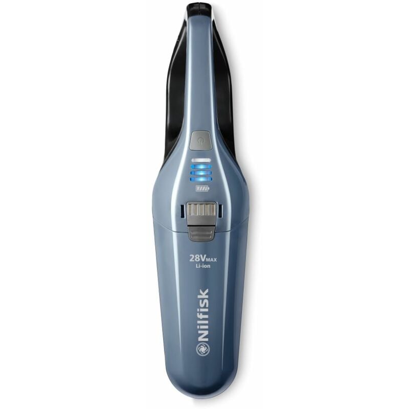 Nilfisk - Aspirateur à Main Quick - Aspirateur Sans Fil et Sans Sac, Avec Suceur Biseauté - Bleu (28V)