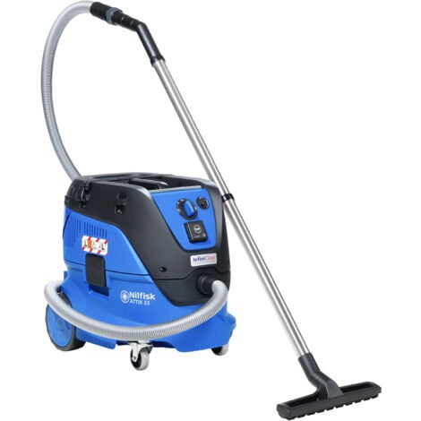 Nilfisk Attix Aspirateur Eau de 33?2L IC Filtre Met Fleece Filterzak Automatique 1400 W bleu 107412103