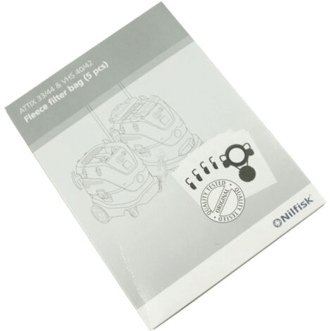 Nilfisk – Boîte de 5 sacs d'origine pour aspirateurs Attix 33/44 – Performance optimale – Entretien facile – Modèles compatibles : ATTIX 33 M-H, ATTIX 44