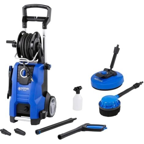 NILFISK - Eccellente idropulitrice a 145 bar con motore a induzione (include pulitore per terrazze, spazzola di lavaggio e pulitore per scarichi)