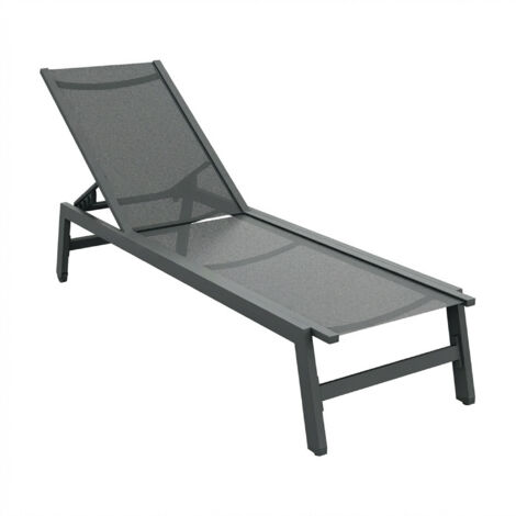 Nilo - Tumbona de jardï¿½n playa piscina 192x55x30 cm en aluminio y textileno antracita