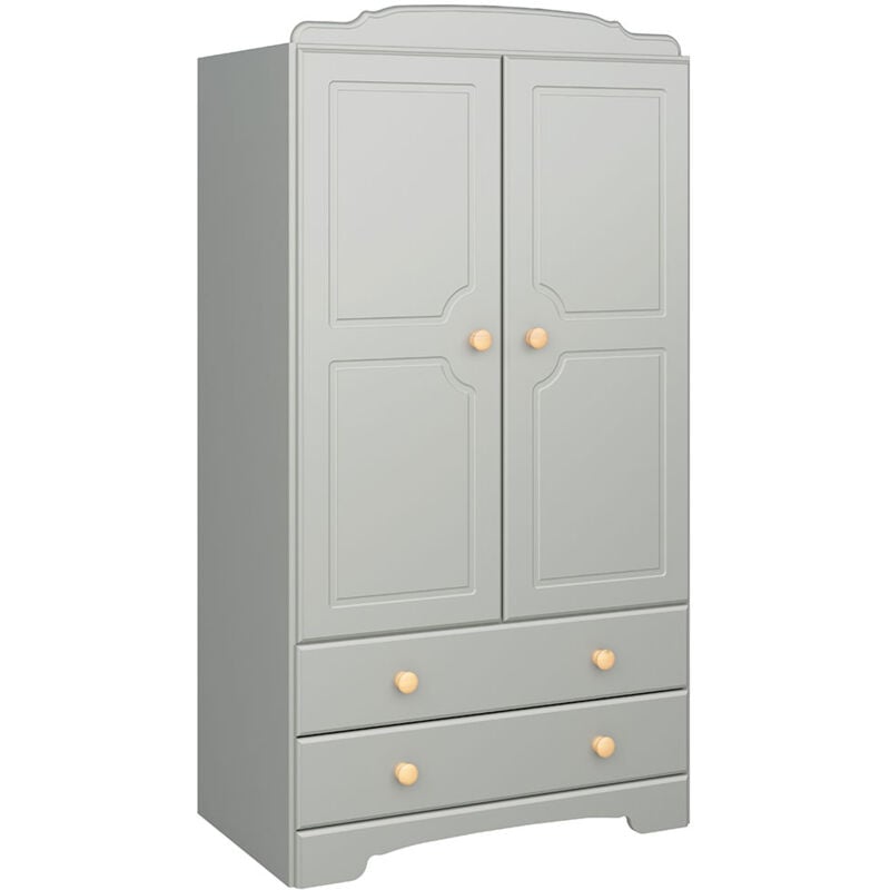 Ebuy24 - Nilon armoire de rangement 2 portes 2 tiroirs gris, doré.