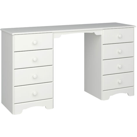 EBUY24 Nilon console incl. tabouret 8 tiroirs blanc.