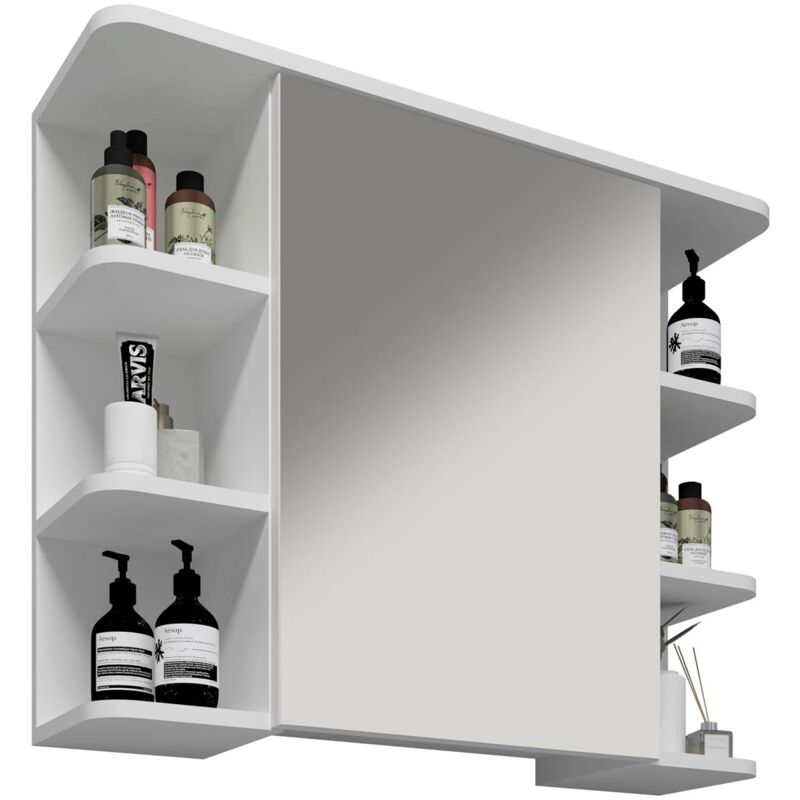 Ebuy24 - Nilosi armoir de salle de bain avec miroir blanc.