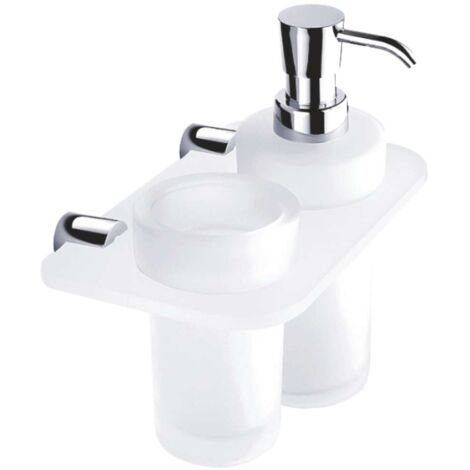 Nimco Bormo - Doppio supporto per dispenser e bicchiere, cromo BR X3-5831W-26