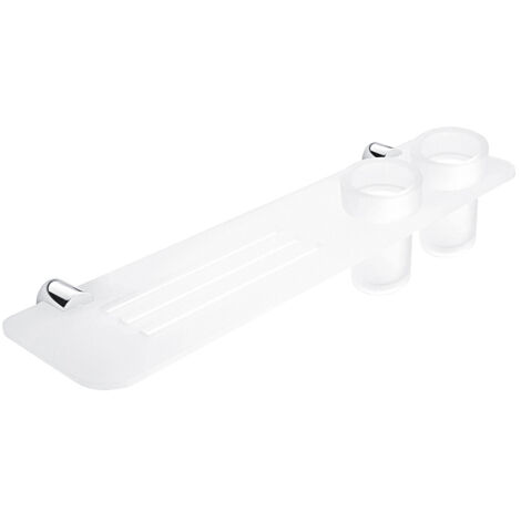 Nimco Bormo étagère de salle de bain avec verres blanc mat 50 cm BR X350-58DW-26