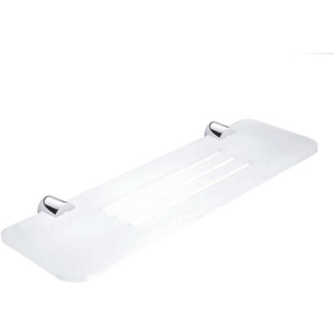 Nimco Bormo - Mensola con fori fresati, lunghezza 40 cm, plexiglas opaco/cromo BR X340-26