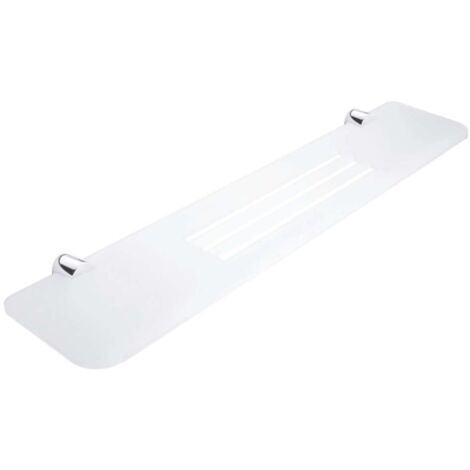 Nimco Bormo - Mensola con fori fresati, lunghezza 60 cm, plexiglas opaco/cromo BR X360-26