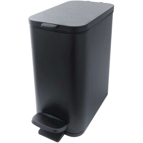 Nimco Cubos de basura - Cubo de basura con pedal 5 L, negro mate KOS 11005-90