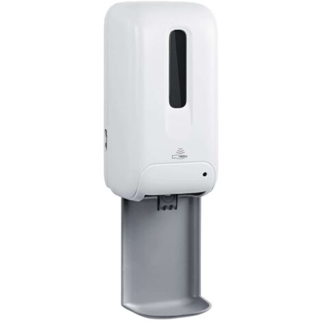 Nimco Dispensadores de jabón - Dosificador de gel desinfectante o jabón sin contacto con bandeja recogegotas, blanco HPI 31S-M-O