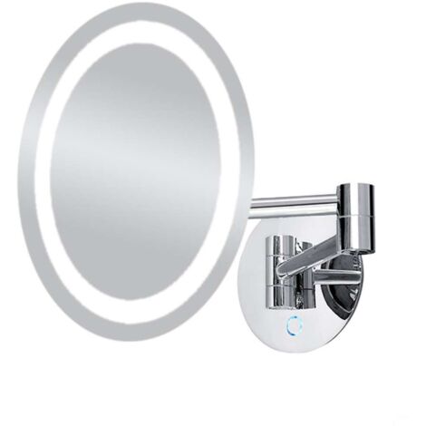 Nimco Espejos cosméticos - Espejo cosmético de pared con luz LED, cromo ZK 20165-26