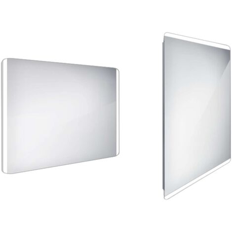 Nimco Espejos - Espejo con iluminación LED, 100x70 cm, aluminio ZP 17004