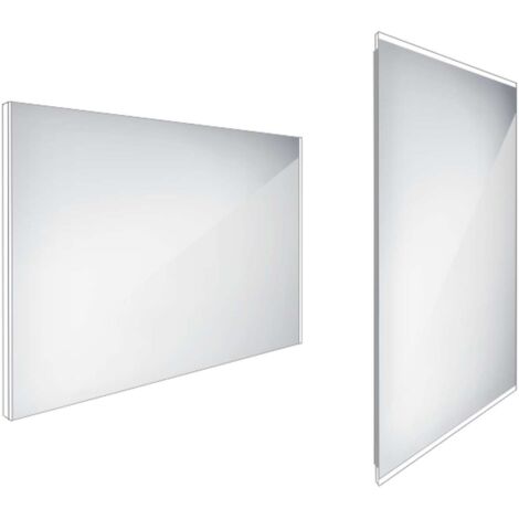 Nimco Espejos - Espejo con iluminación LED, 100x70 cm, aluminio ZP 9004
