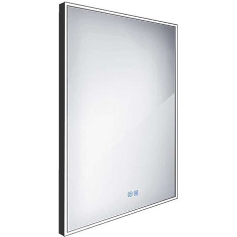 Nimco Espejos - Espejo con iluminación LED, 60x80 cm, sensor táctil, negro ZPC 13002VX-90