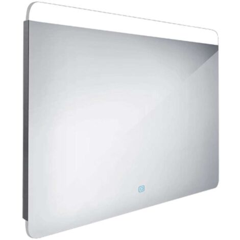 Nimco Espejos - Espejo con iluminación LED, 90x70 cm, sensor táctil, aluminio ZP 23019V