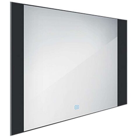Nimco Espejos - Espejo con luz LED, 80x60 cm, sensor táctil, aluminio/negro ZPC 41003V-90