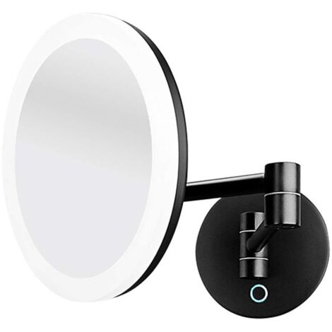 Nimco Espejos - Espejo cosmético de pared con luz LED, negro ZK 20265-90