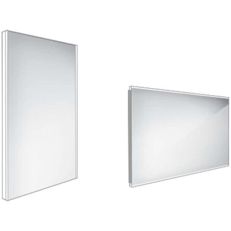 Nimco Espejos - Espejo de baño LED 40x60 cm, cuadrado, aluminio ZP 9000