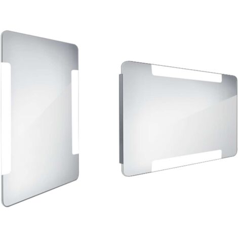 Nimco Espejos - Espejo de baño LED 50x80 cm, redondo, aluminio ZP 18001