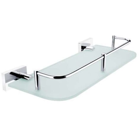 Nimco Keira - Estantería con corralito, 30 cm, cristal esmerilado/cromo KE 22091AX-30-26