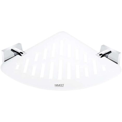 Nimco Keira - IXI Eckablage mit gefrästen Löchern, mattes Plexiglas/Chrom KE X212-26
