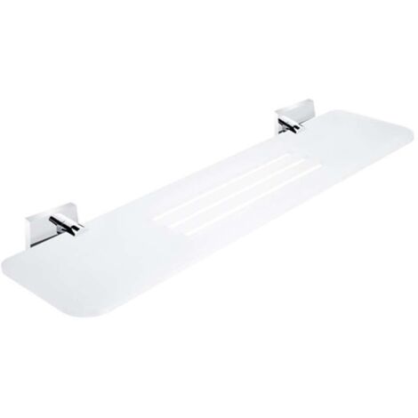 Nimco Keira - IXI mensola con fori fresati, 50 cm, Pexiglass opaco/cromo KE X350-26
