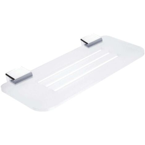 Nimco Kibo - Balda con orificios fresados, longitud 30 cm, plexiglás mate/cromo Ki X330-26