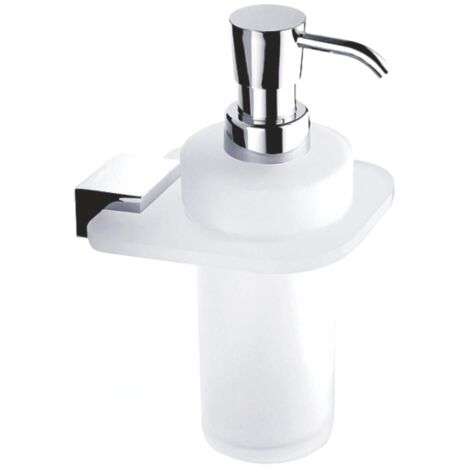 Nimco Kibo - Distributeur de savon avec support, verre dépoli/chrome Ki X3-31W-26