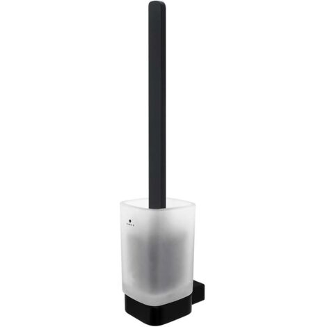Nimco Kibo - Escobillero de pared con soporte, cristal esmerilado/negro mate Ki-14094CN-HR-90