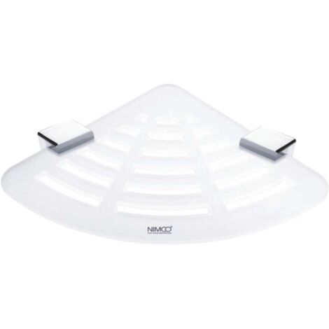 Nimco Kibo - Estante esquinero con orificios fresados, plexiglás mate/cromo Ki X211-26