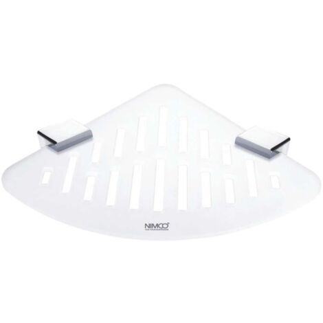 Nimco Kibo - Mensola ad angolo con fori fresati, vetro smerigliato/cromo Ki X212-26