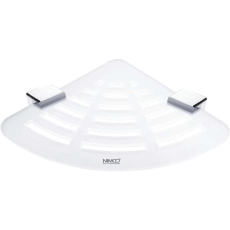 Nimco Kibo - Mensola angolare con fori fresati, plexiglass opaco/cromo Ki X211-26
