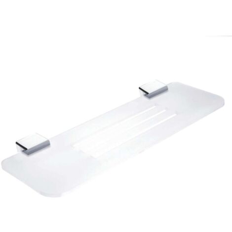 Nimco Kibo - Mensola con fori fresati, lunghezza 40 cm, plexiglas opaco/cromo Ki X340-26