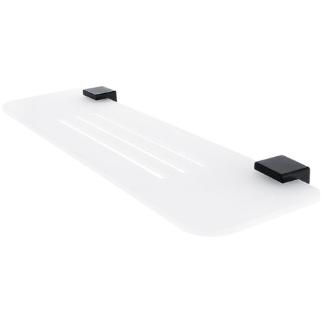 Nimco Kibo Noir étagère de salle de bain plexiglas blanc mat 50 cm Ki-X350-90