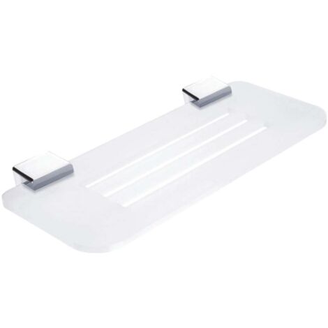 Nimco Kibo - Ripiano con fori fresati, lunghezza 30 cm, plexiglas opaco/cromo Ki X330-26