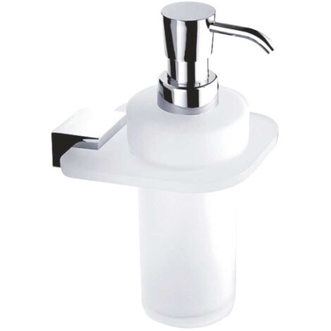 Nimco Kibo - Seifenspender mit Halter, mattiertes Glas/Chrom Ki X3-31W-26