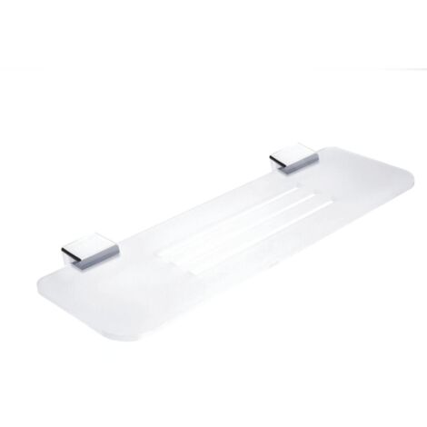 Nimco Kibo - Tablette avec trous fraisés, longueur 400 mm, plexiglas mat/chrome Ki X340-26