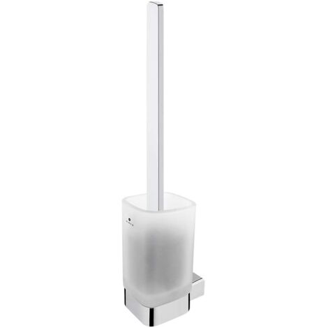 Nimco Kibo - Wand-Toilettenbürste mit Halter, Glas matt/verchromt Ki 14094CN-HR-26