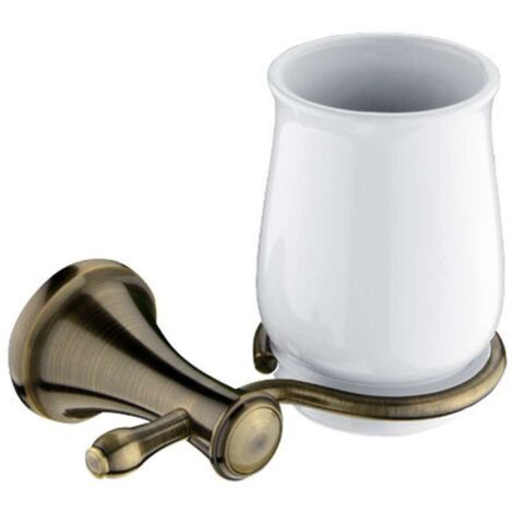Nimco Lada - Portabicchieri in ceramica, bianco/ottone LA 19058K-65