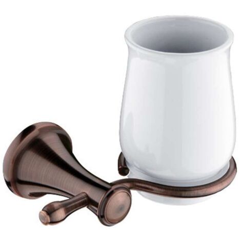 Nimco Lada - Portabicchieri in ceramica, bianco/rame LA 19058K-80