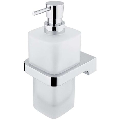 Nimco Maya - Dispensador de jabón con soporte, cristal mate/cromo MA 29031H-T-26