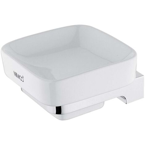 Nimco Maya - Distributore di sapone con supporto, ceramica bianca/cromo MA 29059K-26